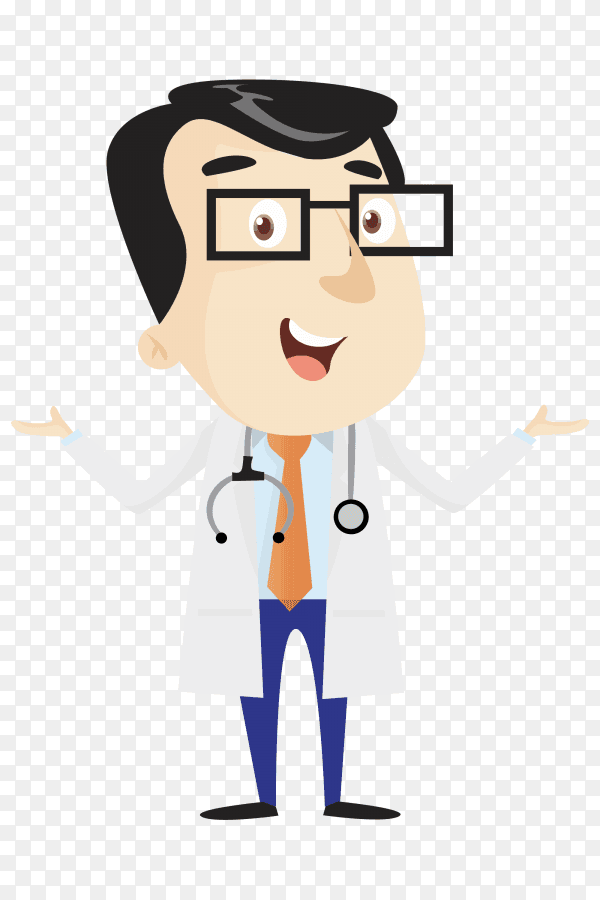 Doctor character on transparent background PNG