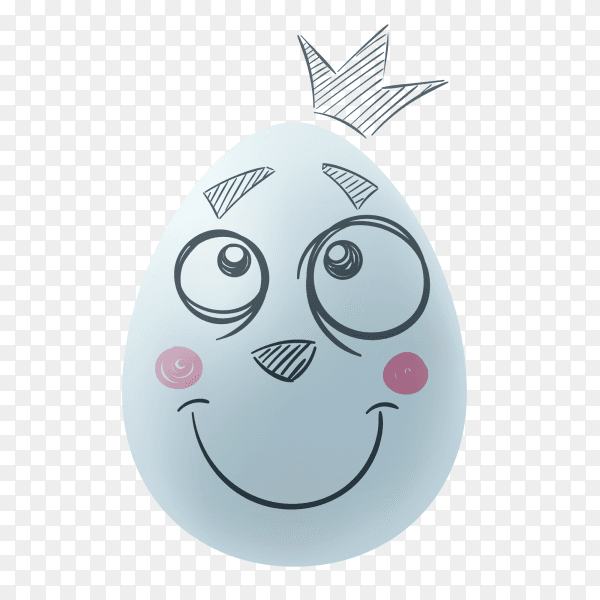 Easter egg with hand drawn Smile face Clipart PNG