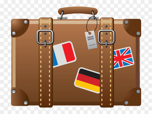 Fashion travel bag on transparent background PNG