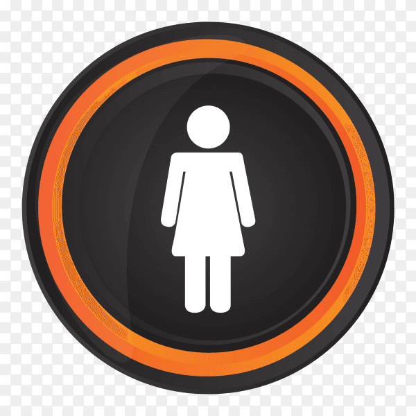 Female bathroom sign on transparent background PNG