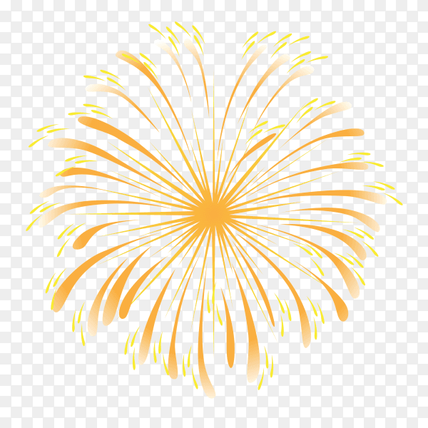 Festive fireworks with bright golden sparks Clipart PNG