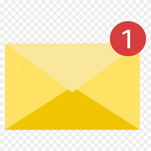 Flat design closed envelope with note paper