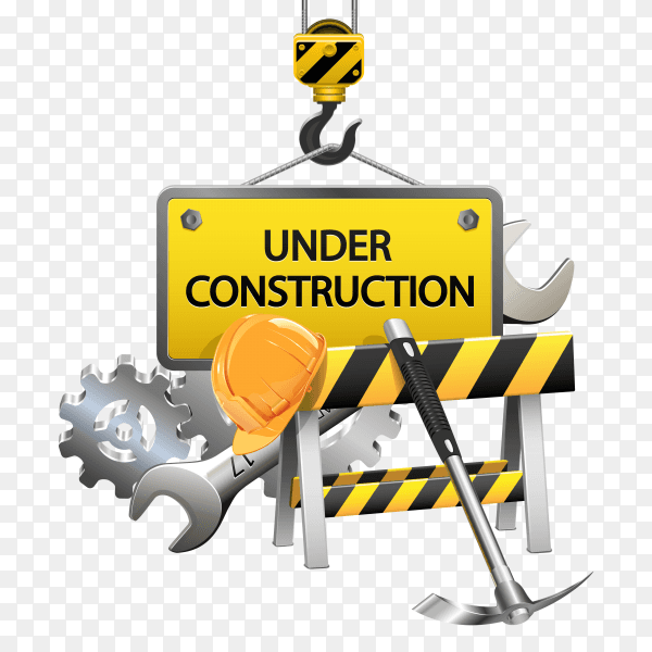 Flat under construction template Premium vector PNG