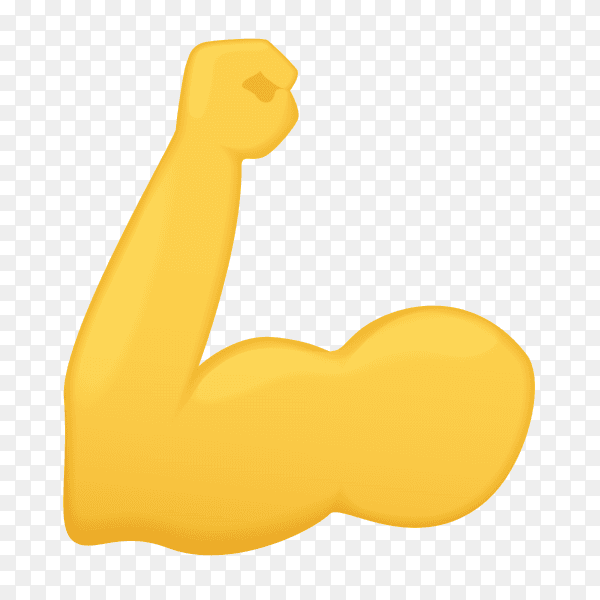 Flexed biceps gestures emoji on transparent PNG