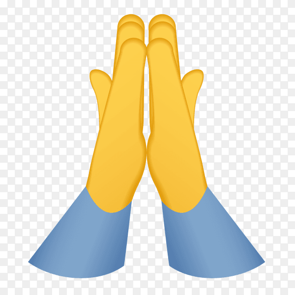 Folded hands gestures emoji on transparent background PNG