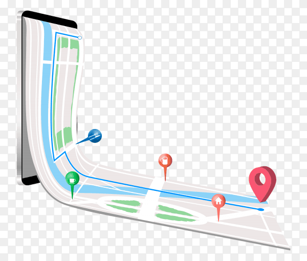 GPS on smartphone on transparent background PNG