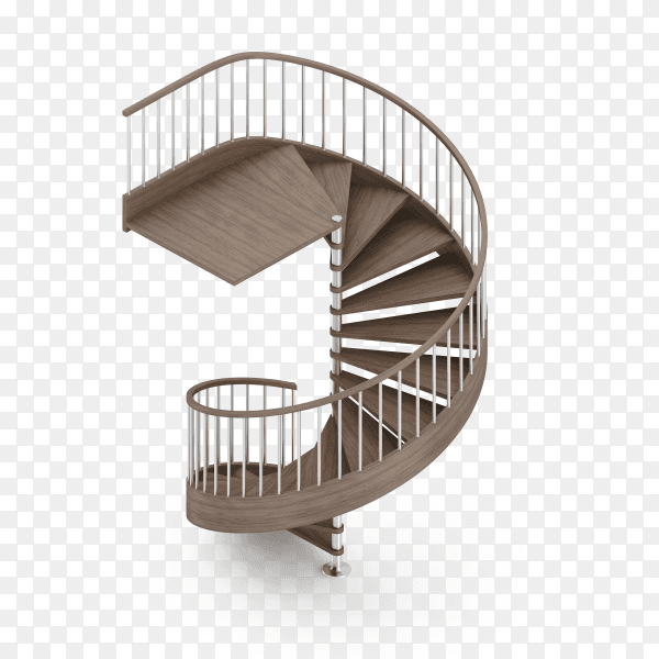 Geometric round stairs on transparent background PNG