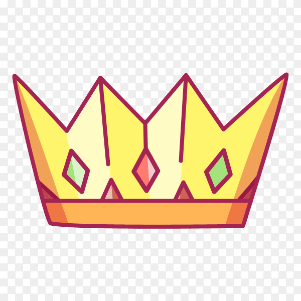 Golden Crown on transparent background PNG