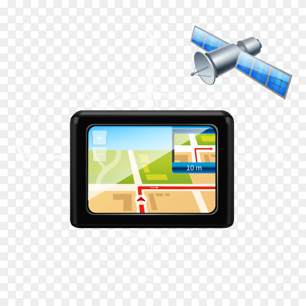 Gps navigation illustration on transparent background PNG