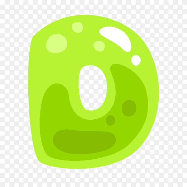Green color shaped D letter Clipart PNG