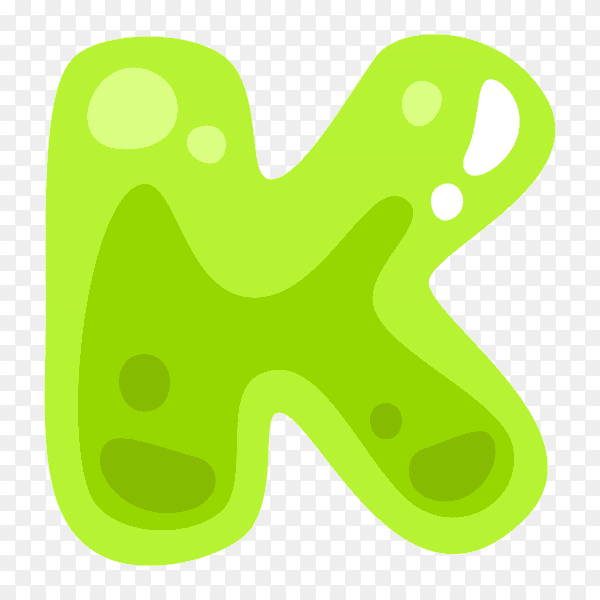 Green color shaped K letter Clipart PNG