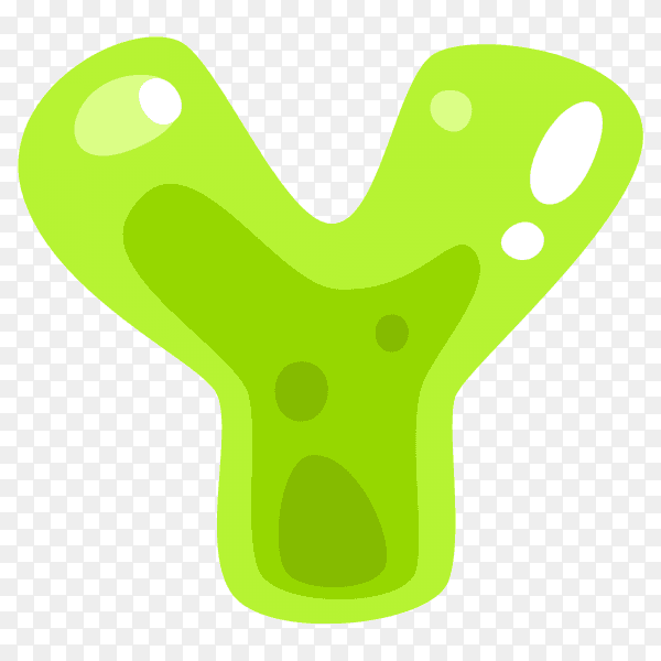 Green color shaped Y letter vector PNG