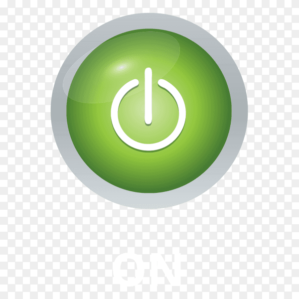 Green on button Premium Vector PNG
