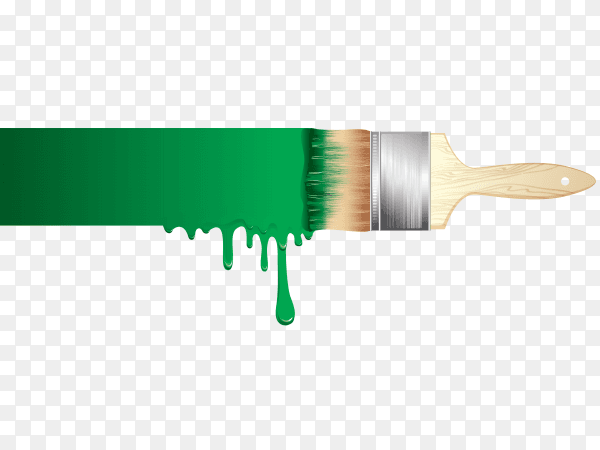 Green paint bruch on transparent background PNG