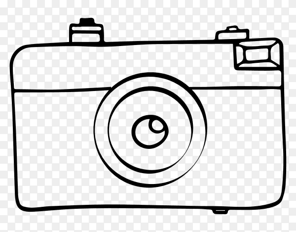 Hand drawn camera style on transparent background PNG
