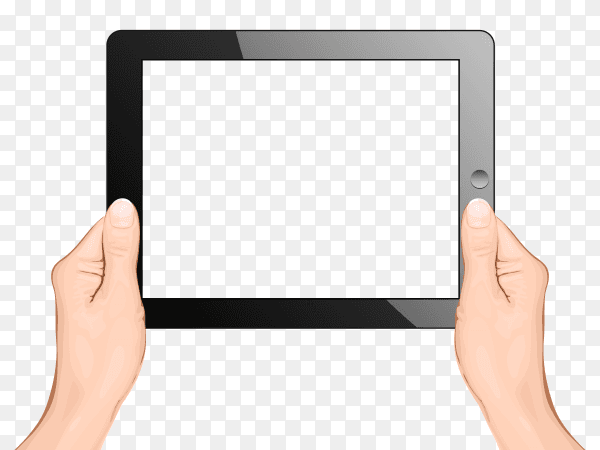 Hand holding smartphone vector PNG