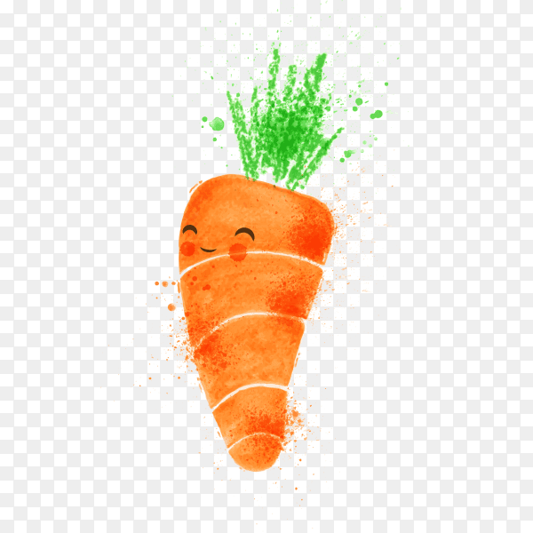 Happy Carrot cartoon Clipart PNG