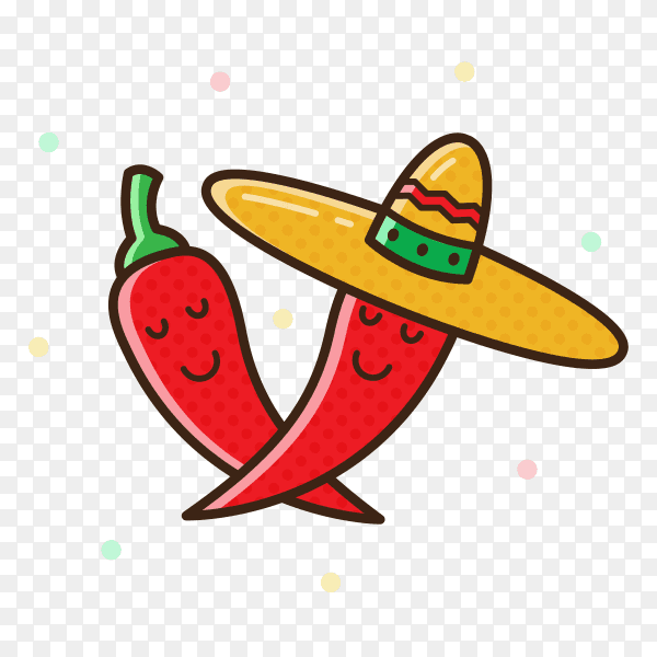 Happy Chilis pepper Premium vector PNG