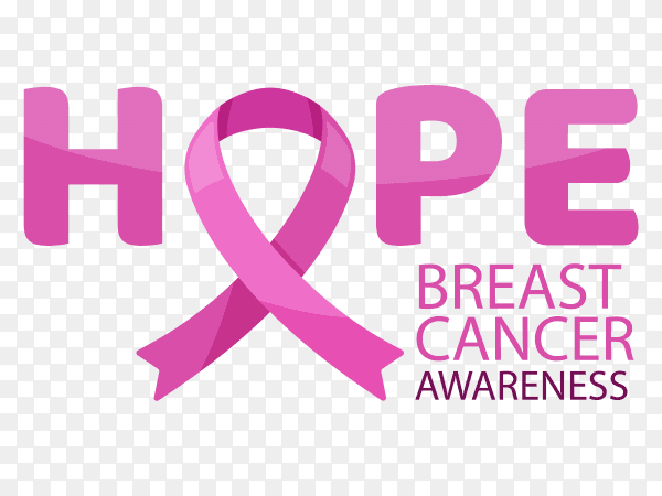 Hope ribbon breast cancer awareness month vector PNG