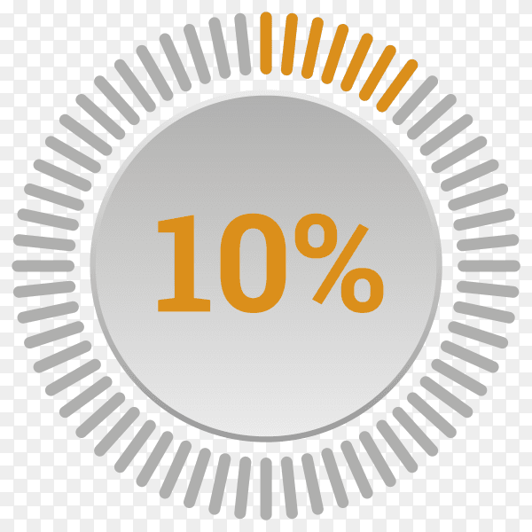 Infographic circle with ten percentage on transparent background PNG
