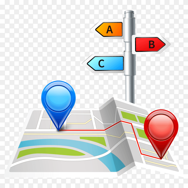 Location Navigation concept Premium Vector PNG