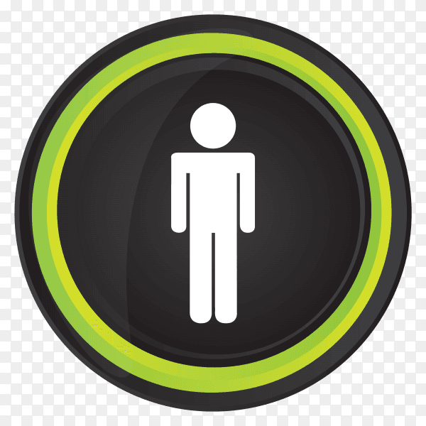 Male bathroom sign on transparent background PNG