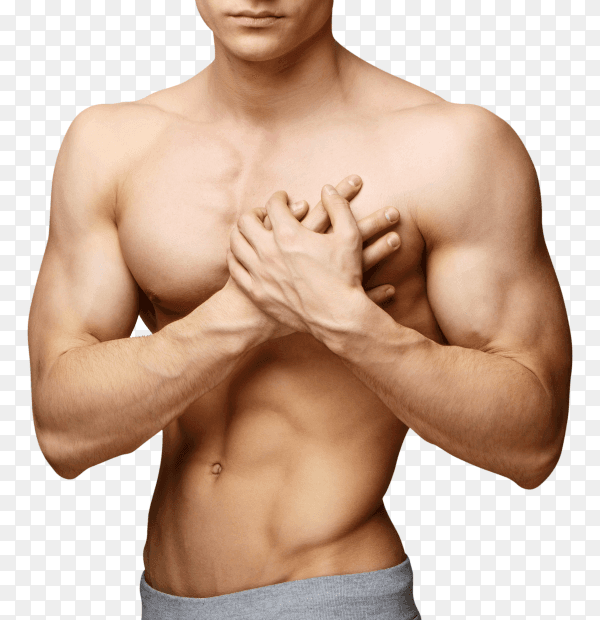 Man with chest pain on transparent PNG