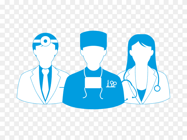 Medical team design on transparent background PNG