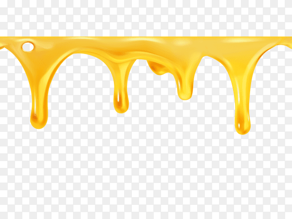 Melting dripping honey drops on transparent background PNG
