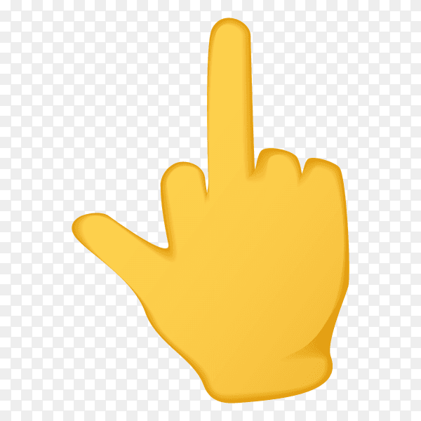 Middle finger gestures emoji on transparent PNG