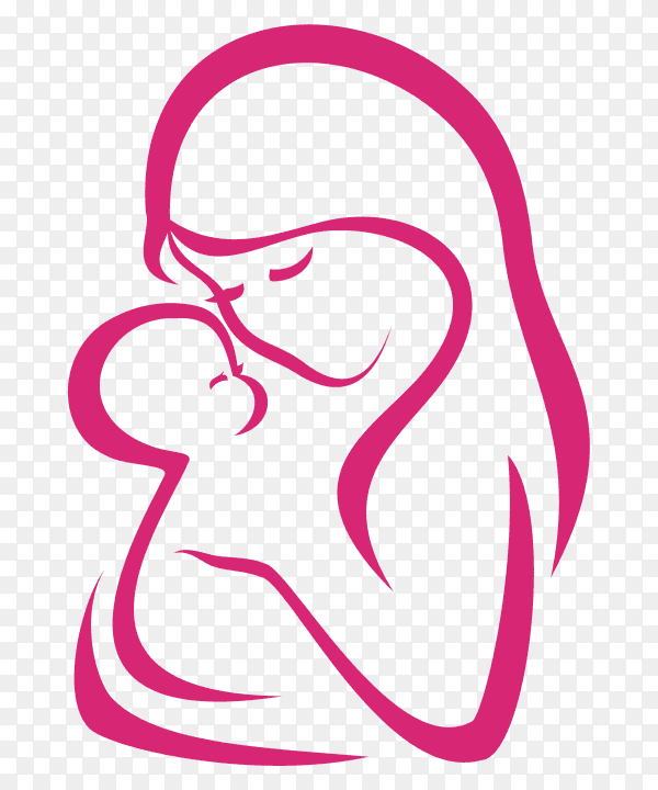 Mother and Child on transparent background PNG
