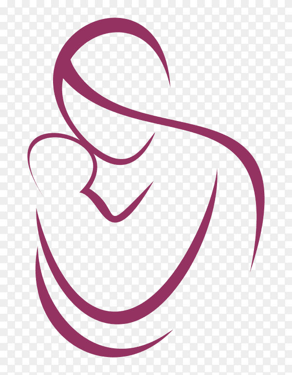 Mother and baby on transparent background PNG