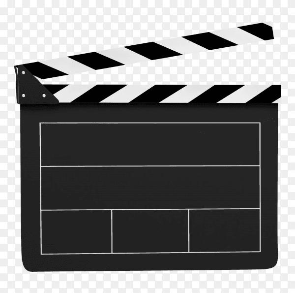 Movie clapper on transparent background PNG