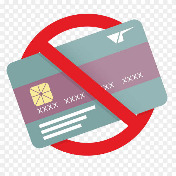 No credit card forbidden sign Premium vector PNG