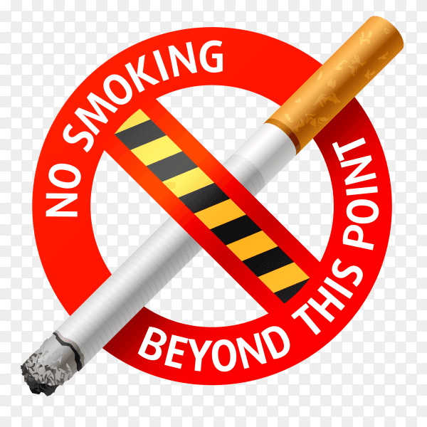 No smoking realistic cigarette sign Clipart PNG