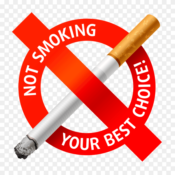 No smoking sign design on transparent background PNG