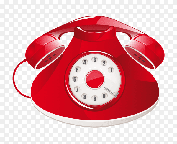 Old fashioned telephone on transparent background PNG
