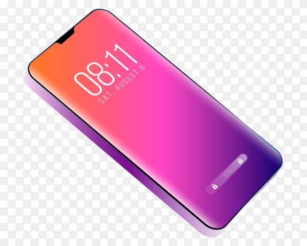 Phone purple theme on transparent PNG