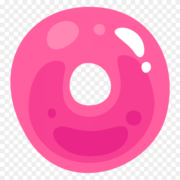 Pink color shaped O letter on transparent background PNG