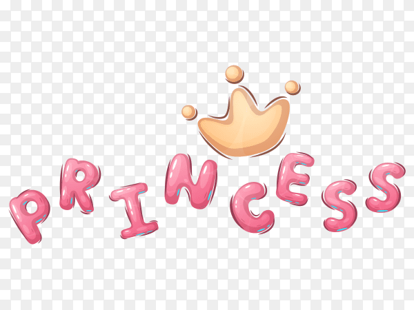 Princess Lettering style on transparent background PNG