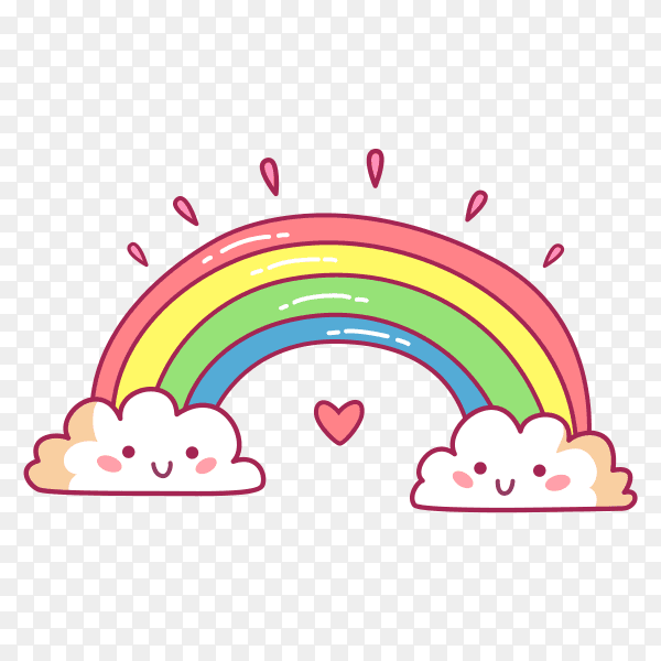 Rainbow cartoon on transparent background PNG