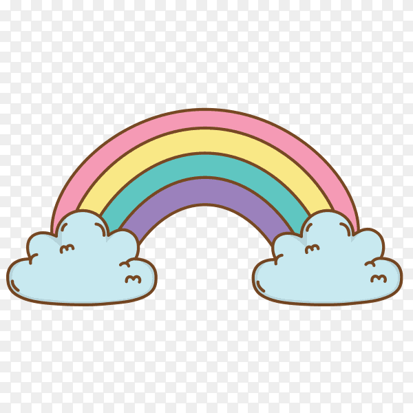 Rainbow cartoon on transparent background PNG