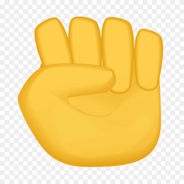 Raised fist gestures emoji on transparent PNG