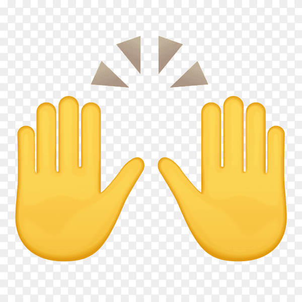 Raising hands gestures emoji Premium vector PNG