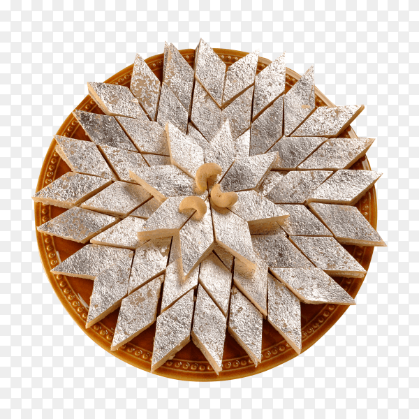Ramadan sweets with Kaju Katli on transparent background PNG