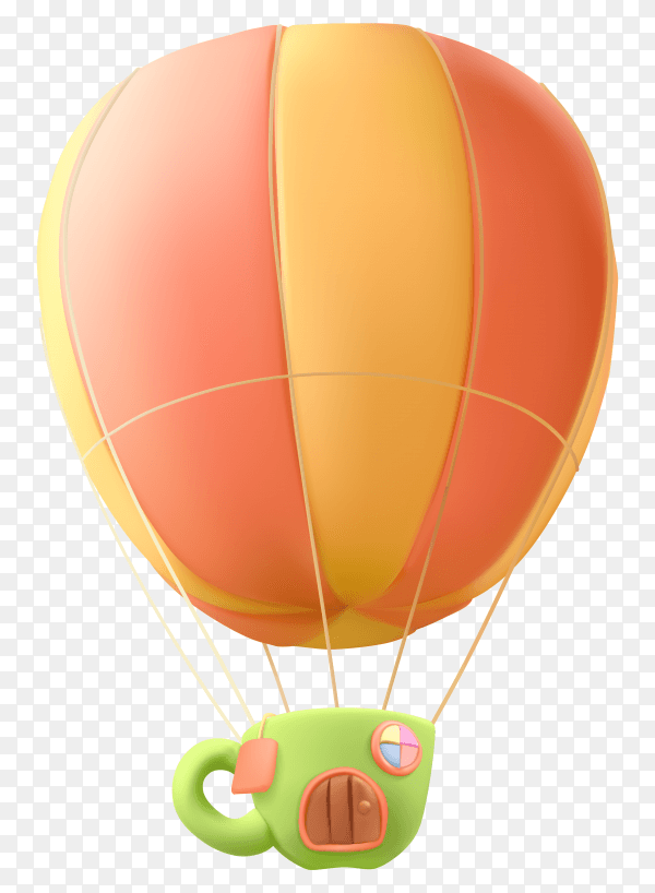 Realistic air balloon Premium vector PNG