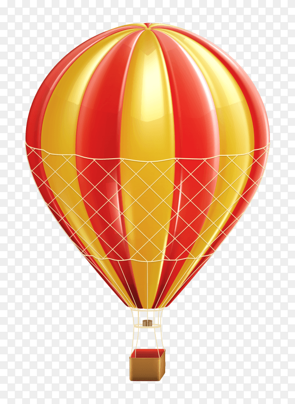 Realistic air balloon on transparent background PNG