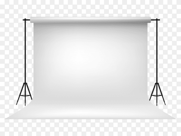 Realistic empty white photo studio backdrop illustration vector PNG