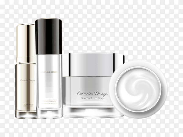 Realistic luxury cosmetic template on transparent background PNG