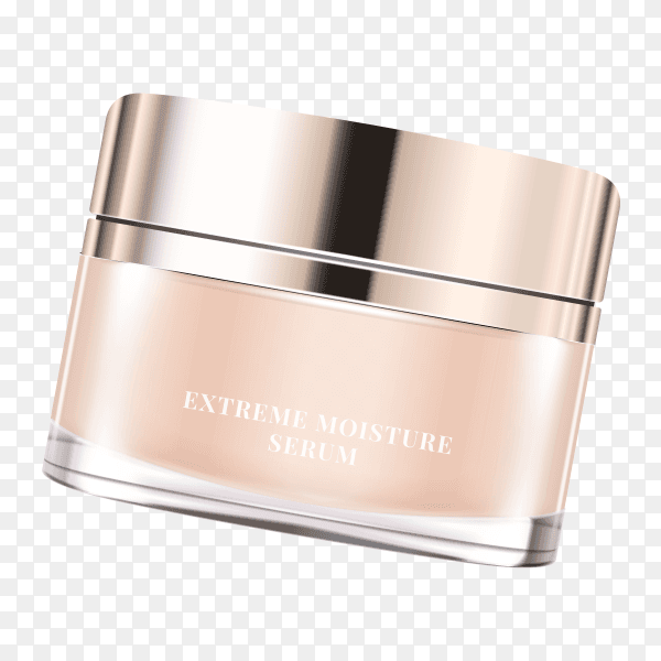 Realistic natural cream ad template on transparent background PNG